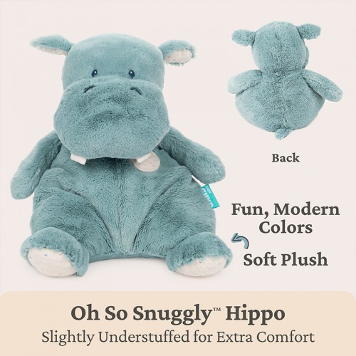 Gund Oh So Snuggly Hippo 12.5" Plush Toy | 0 months+ | Baby Soft Toy | Stuffed Toy